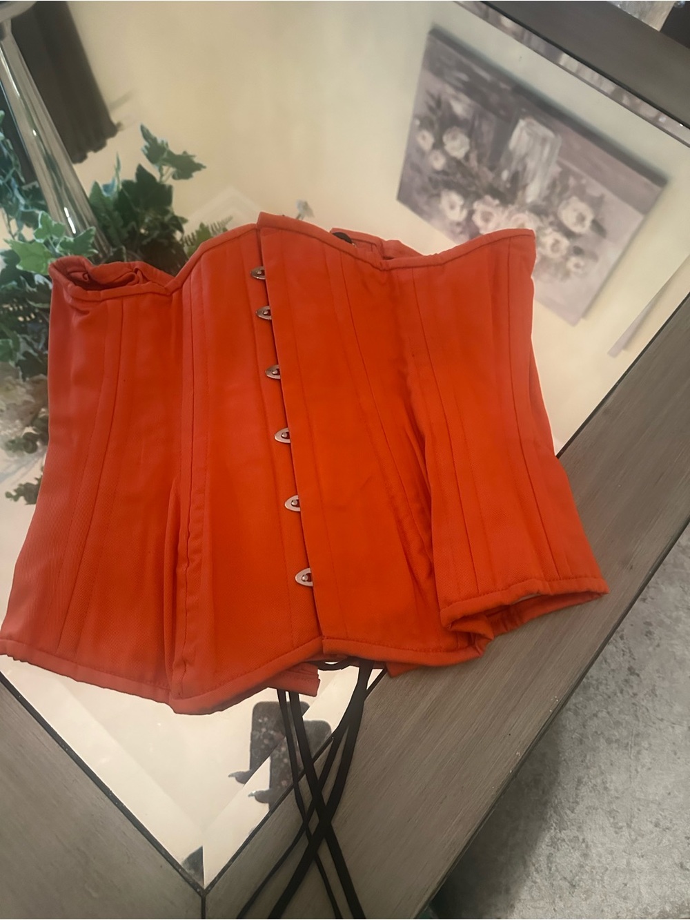 Vintage-Style Orange Corset Top